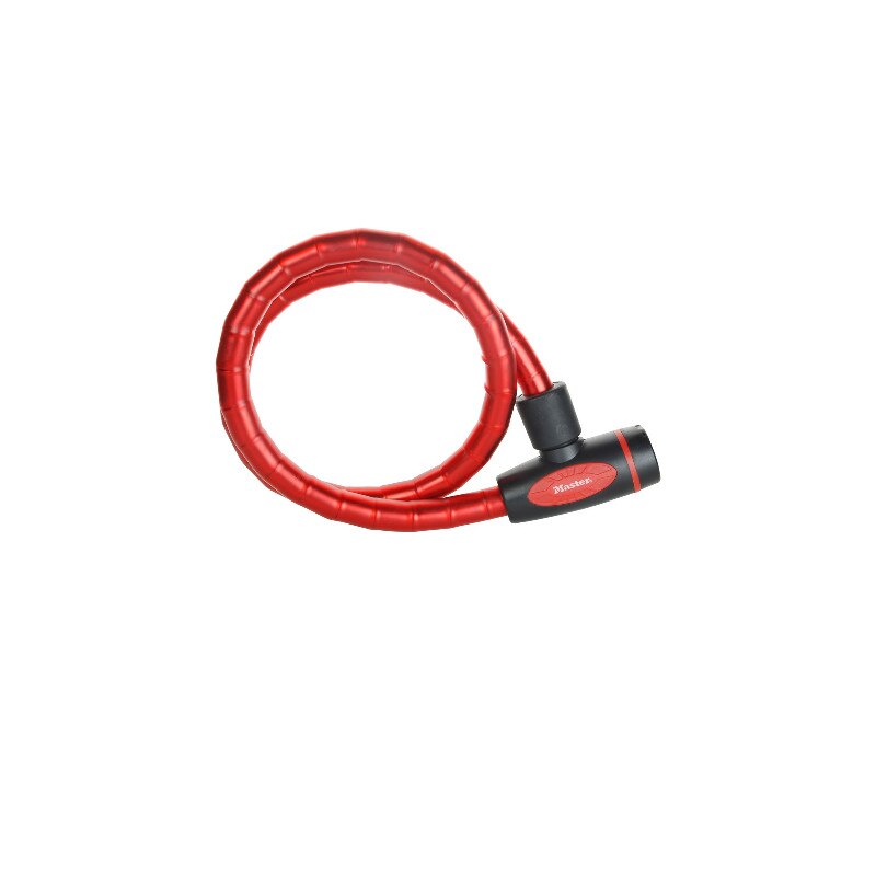 Cablu antifurt din otel armat, Masterlock, 8228EURDPRO, 1mx18mm, rosu