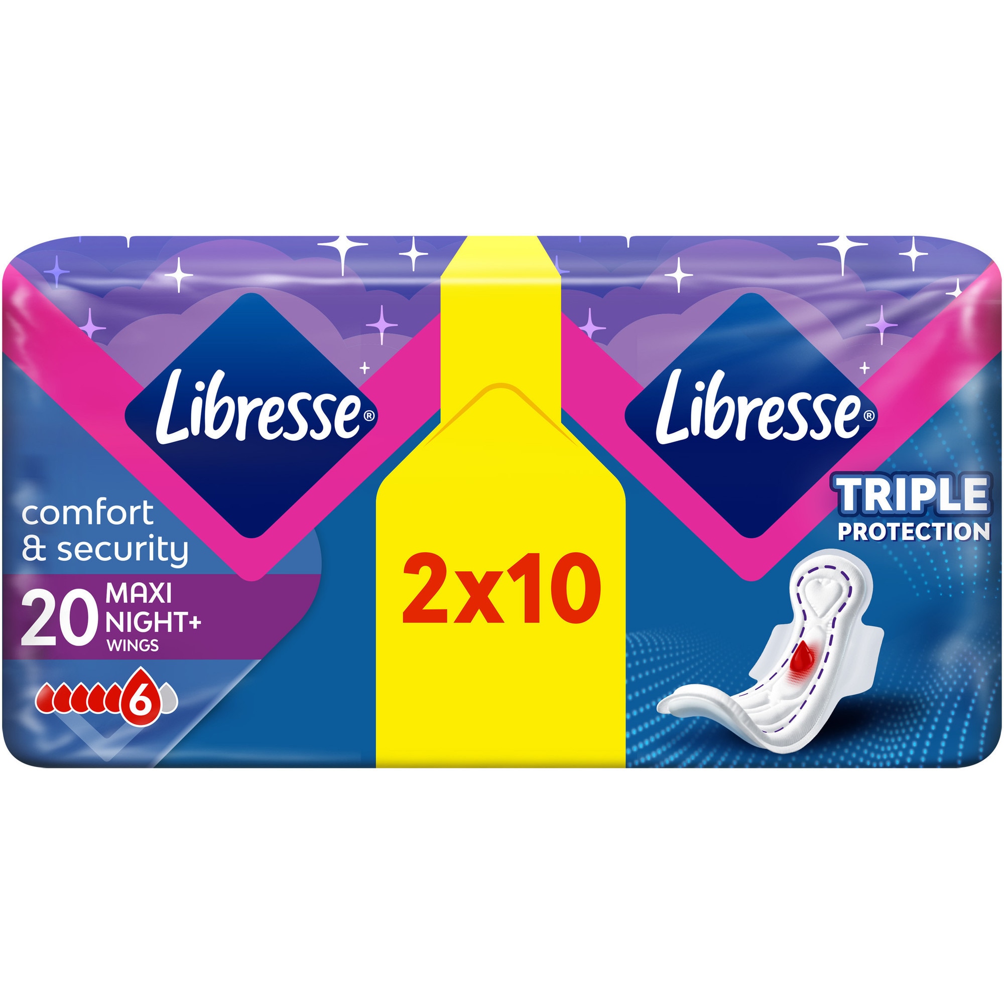 Absorbante Libresse Maxi Goodnight Duo, 20 bucati - eMAG.ro