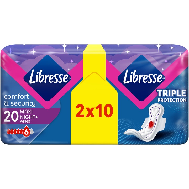 Absorbante Libresse Maxi Goodnight Duo, 20 bucati