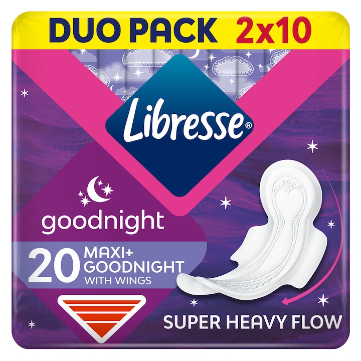 Libresse Maxi Goodnight Duo éjszakai egészségügyi betét, 20 db / csomag
