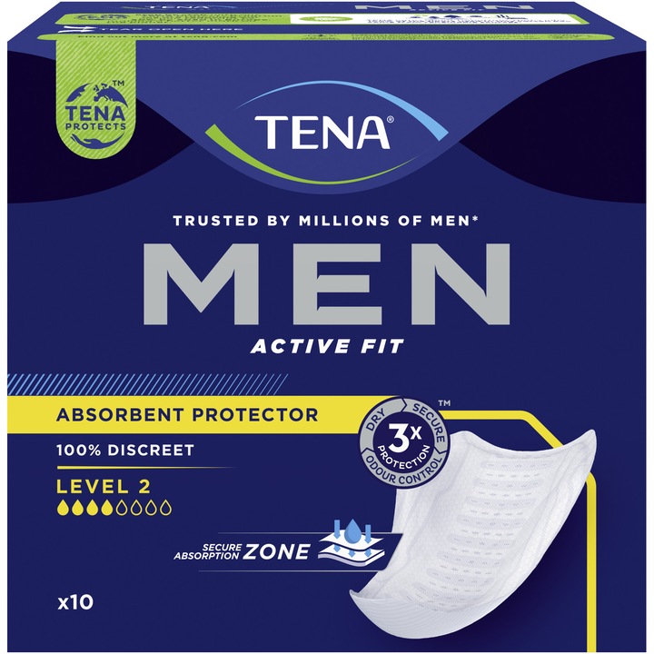 Protectie absorbanta pentru incontinenta Tena Men Level 2, Barbati, 10 bucati