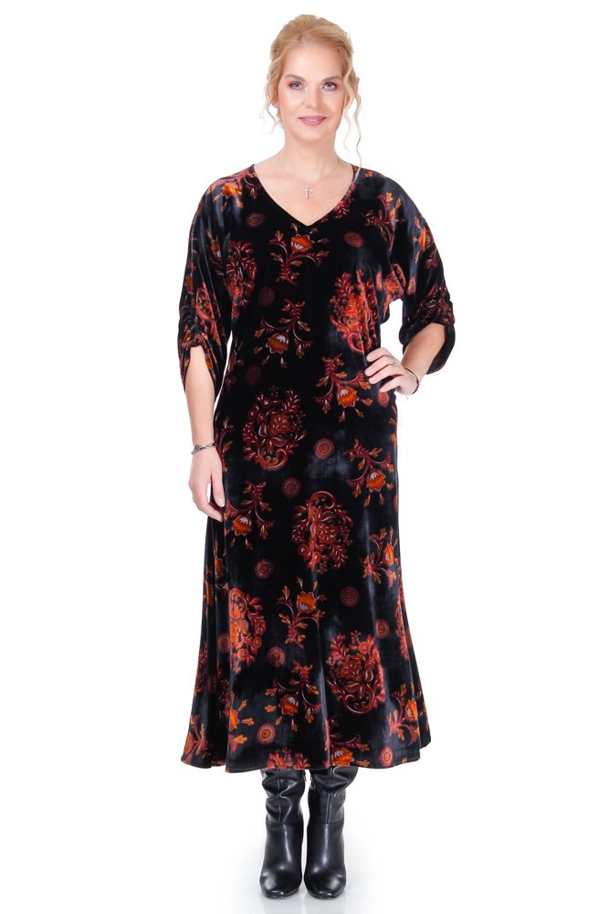 Rochie catifea pe negru Liza Panait R-2006E