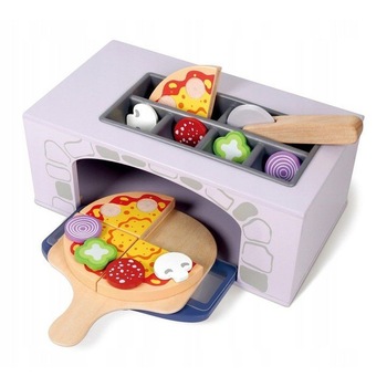 Joc de rol, cuptor pentru pizza, PIZZA BAKING SET, din lemn, 8 ingrediente, multicolor Joc de rol, cuptor pentru pizza, PIZZA BAKING SET, din lemn, 8 ingrediente, multicolor