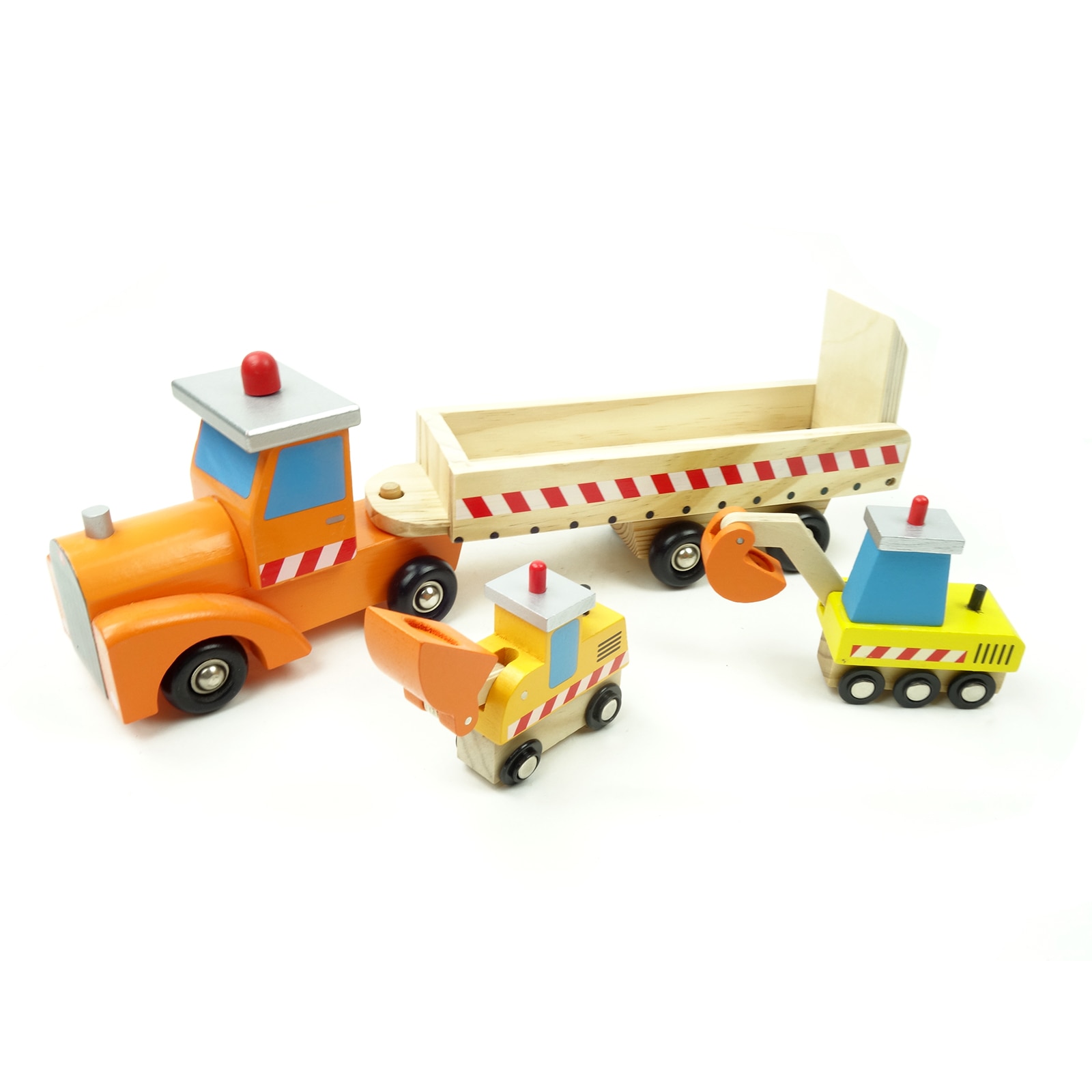 Set de masinute de jucarie, din lemn, multicolor, 40 cm