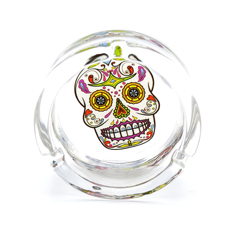 Scrumiera Round Glass Calavera Toro, sticla, 90 mm