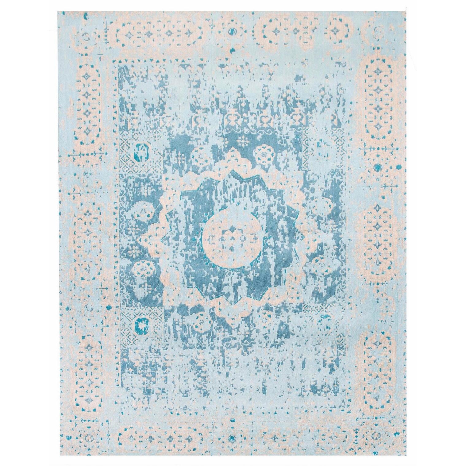 Covor vintage Lagune Morgenland, Viscoza, 140x70 cm, Albastru