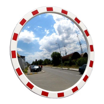 Oglinda rutiera rotunda TR-60, diametru 600 mm, cu bordura rosu-alb, de exterior Oglinda rutiera rotunda TR-60, diametru 600 mm, cu bordura rosu-alb, de exterior