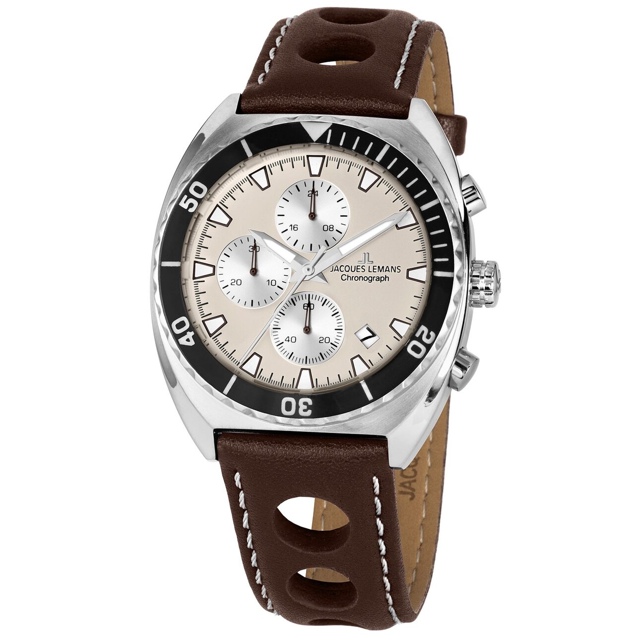 Ceas barbatesc Jacques Lemans 1-2041D, Argintiu