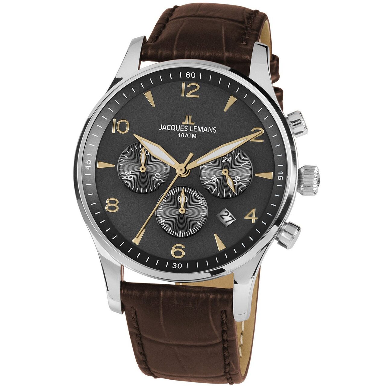 Ceas barbatesc Jacques Lemans 1-1654ZJ, Argintiu