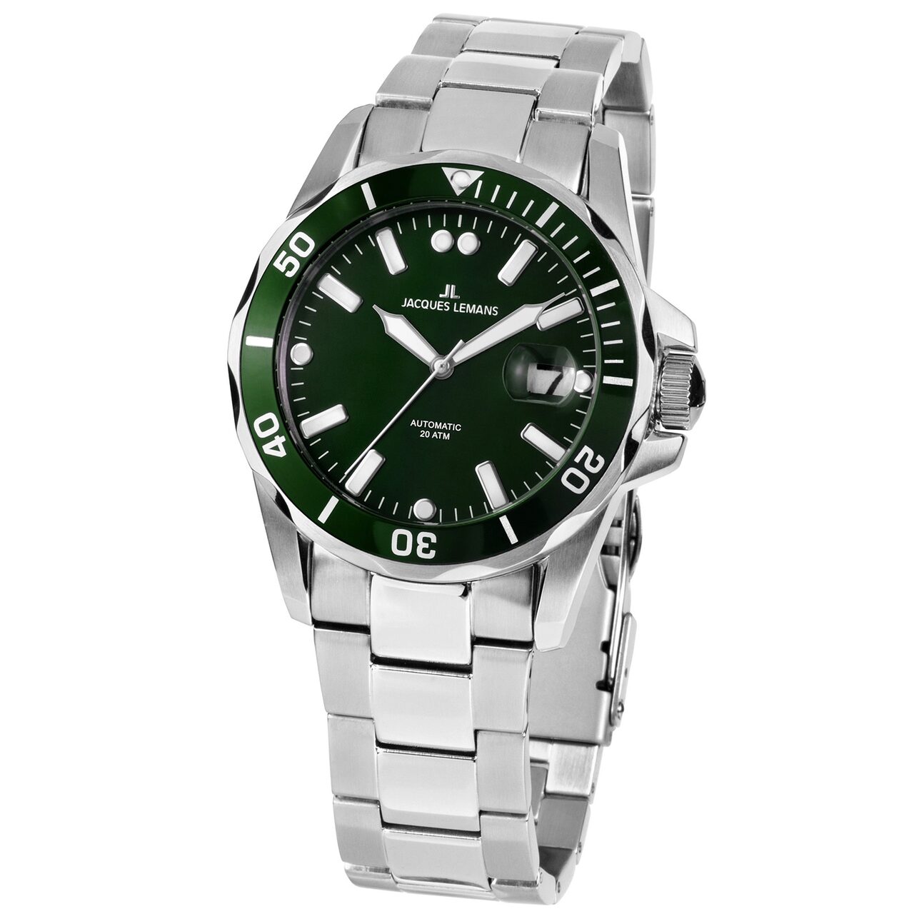 Ceas barbatesc Jacques Lemans 1-2014C, Argintiu