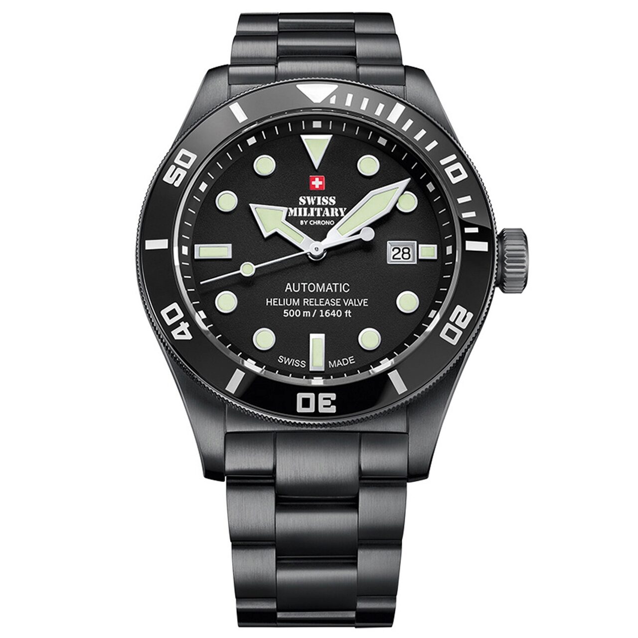 Ceas barbatesc Swiss Military SMA34075.04 Automatic 44mm, 50ATM, Negru