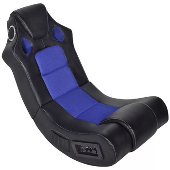Scaun Gaming balansoar, vidaXL, Albastru cu negru, 51 x 94 x 78 cm Scaun Gaming balansoar, vidaXL, Albastru cu negru, 51 x 94 x 78 cm