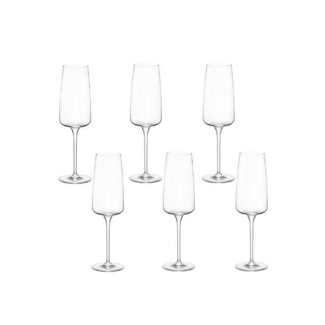 Set 6 pahare vin spumant 262ml Bormioli Hexio