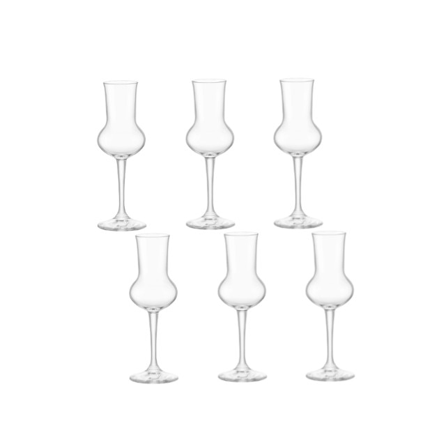 Set 6 pahare cu picior GRAPPA 81ml Bormioli Restaurant