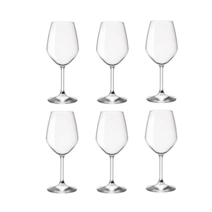 Set 6 pahare vin alb cu picior 435ml Bormioli Restaurant