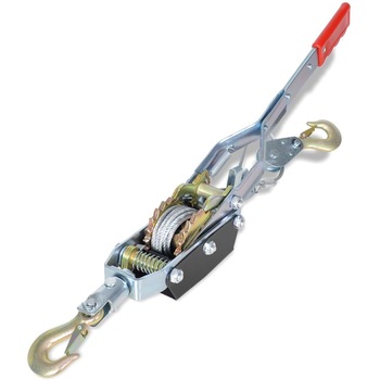 Troliu tragere cu 2 roti dintate, vidaXL, Fier, 3630 kg, 75 x 10 x 19 cm Troliu tragere cu 2 roti dintate, vidaXL, Fier, 3630 kg, 75 x 10 x 19 cm