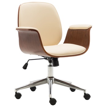 Scaun de birou, vidaXL, Lemn curbat, Crem, 69 x 56 x (85 - 97) cm Scaun de birou, vidaXL, Lemn curbat, Crem, 69 x 56 x (85 - 97) cm