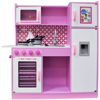 Bucatarie din lemn pentru copii, 4IQ Nikola, 101 x 102 x 32 cm, Multicolor Bucatarie din lemn pentru copii, 4IQ Nikola, 101 x 102 x 32 cm, Multicolor