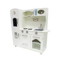 Bucatarie moderna pentru copii Kaja 4IQ, Lemn, 105x102x34 cm, Alb