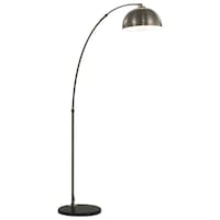 Lampa arcuita, de podea, vidaXL, Metal, E27, 60W, 170 cm, Argintiu