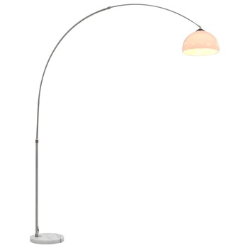 Lampa arcuita, de podea, vidaXL, Acril, E27, 200 cm, Argintiu/Alb Lampa arcuita, de podea, vidaXL, Acril, E27, 200 cm, Argintiu/Alb