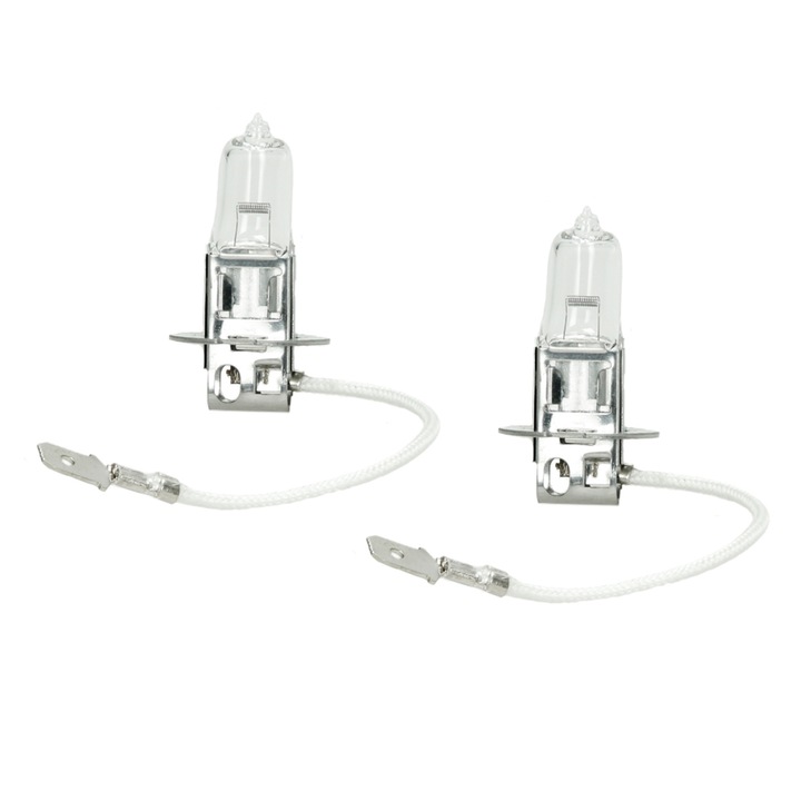 Set 2 bucati bec auto cu halogen pentru far, ECD Germany, 12V, 100W, 6000K