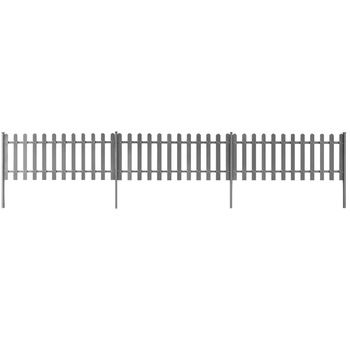 Set de 3 bucati de gard de sipci, vidaXL, Lemn compozit, 600 x 80 cm, Gri Set de 3 bucati de gard de sipci, vidaXL, Lemn compozit, 600 x 80 cm, Gri