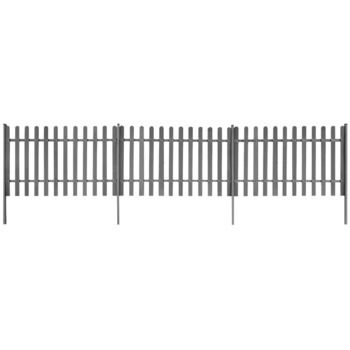 Set de 3 bucati de gard de sipci, vidaXL, Lemn compozit, 600 x 100 cm, Gri Set de 3 bucati de gard de sipci, vidaXL, Lemn compozit, 600 x 100 cm, Gri