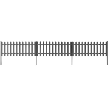 Set de 3 bucati de gard de sipci, vidaXL, Lemn compozit, 600 x 60 cm, Gri Set de 3 bucati de gard de sipci, vidaXL, Lemn compozit, 600 x 60 cm, Gri