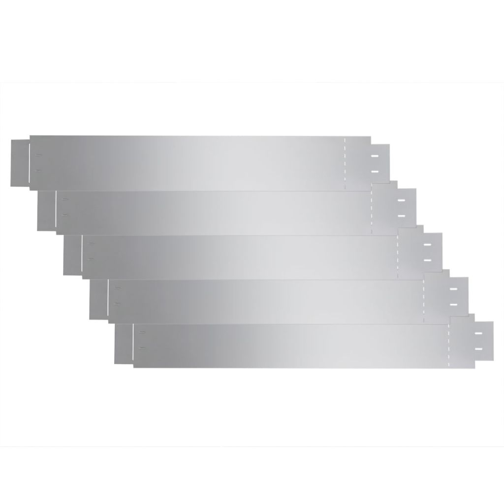Set 5 panouri de gard, vidaXL, Otel, 100 x 15 cm, Argintiu