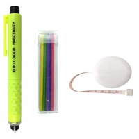 set creion pentru croitorie cu mina din creta koh i noor 6 culori pentru desenarea tiparelor pe materiale textile si ruleta de croitorie breloc cu lungime 1 m imagen 17_0_
0