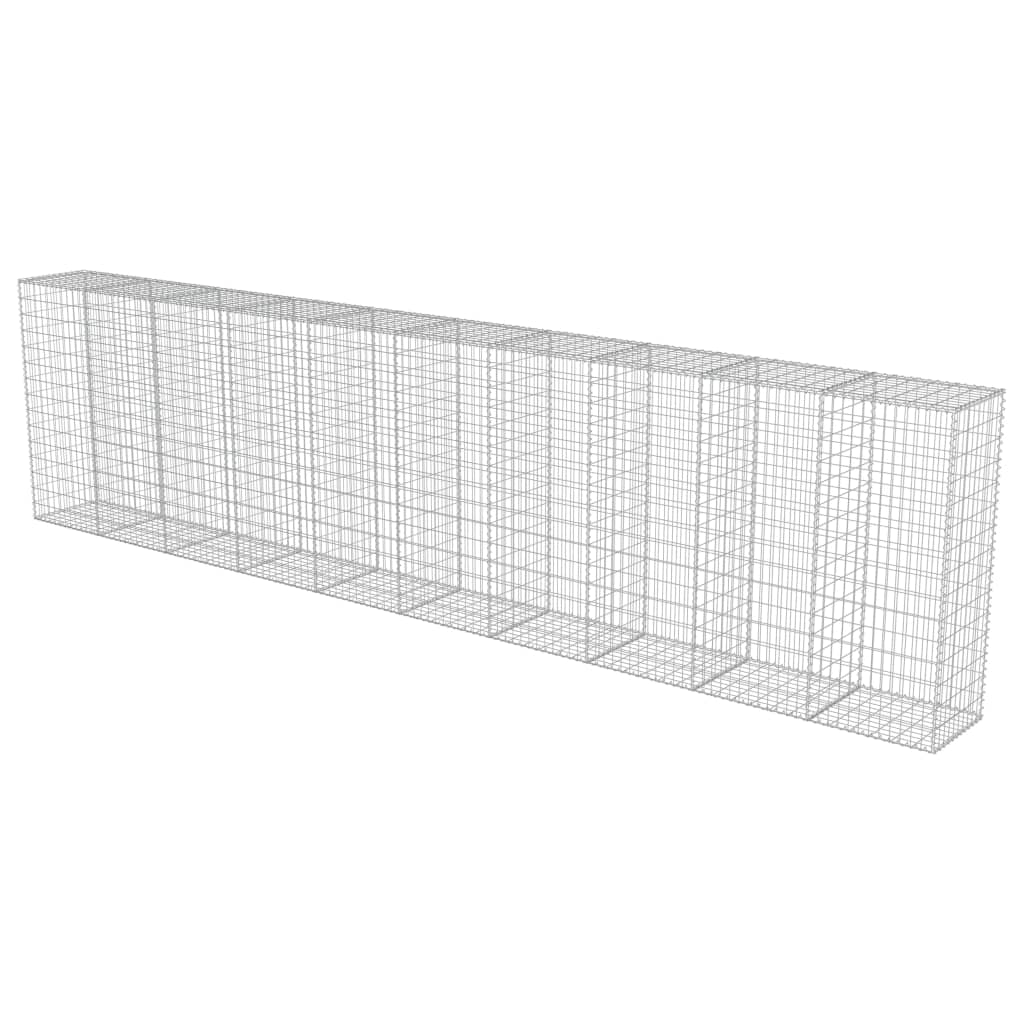 Gard tip gabion, vidaXL, Otel galvanizat, 600 x 50 x 150 cm, Argintiu
