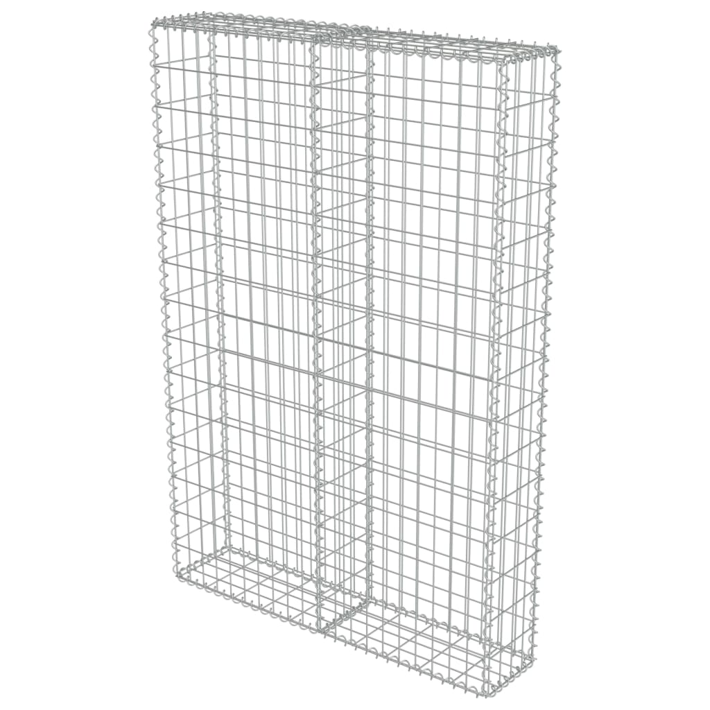 Gard tip gabion, vidaXL, Otel galvanizat, 100 x 20 x 150 cm, Argintiu