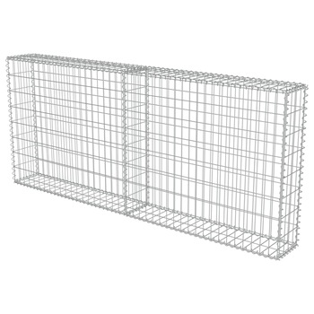 Gard tip gabion, vidaXL, Otel galvanizat, 200 x 20 x 85 cm, Argintiu Gard tip gabion, vidaXL, Otel galvanizat, 200 x 20 x 85 cm, Argintiu