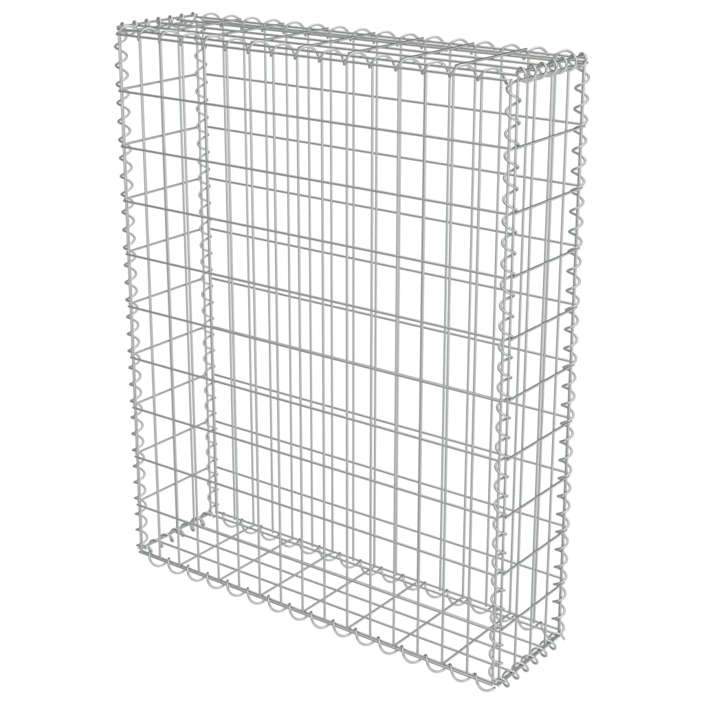Gard tip gabion, vidaXL, Otel galvanizat, 80 x 20 x 100 cm, Argintiu