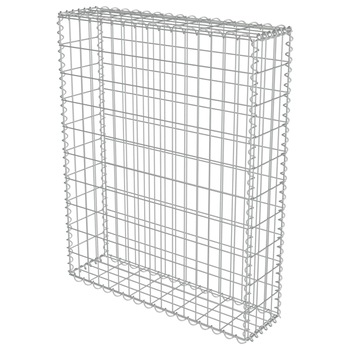 Gard tip gabion, vidaXL, Otel galvanizat, 80 x 20 x 100 cm, Argintiu Gard tip gabion, vidaXL, Otel galvanizat, 80 x 20 x 100 cm, Argintiu