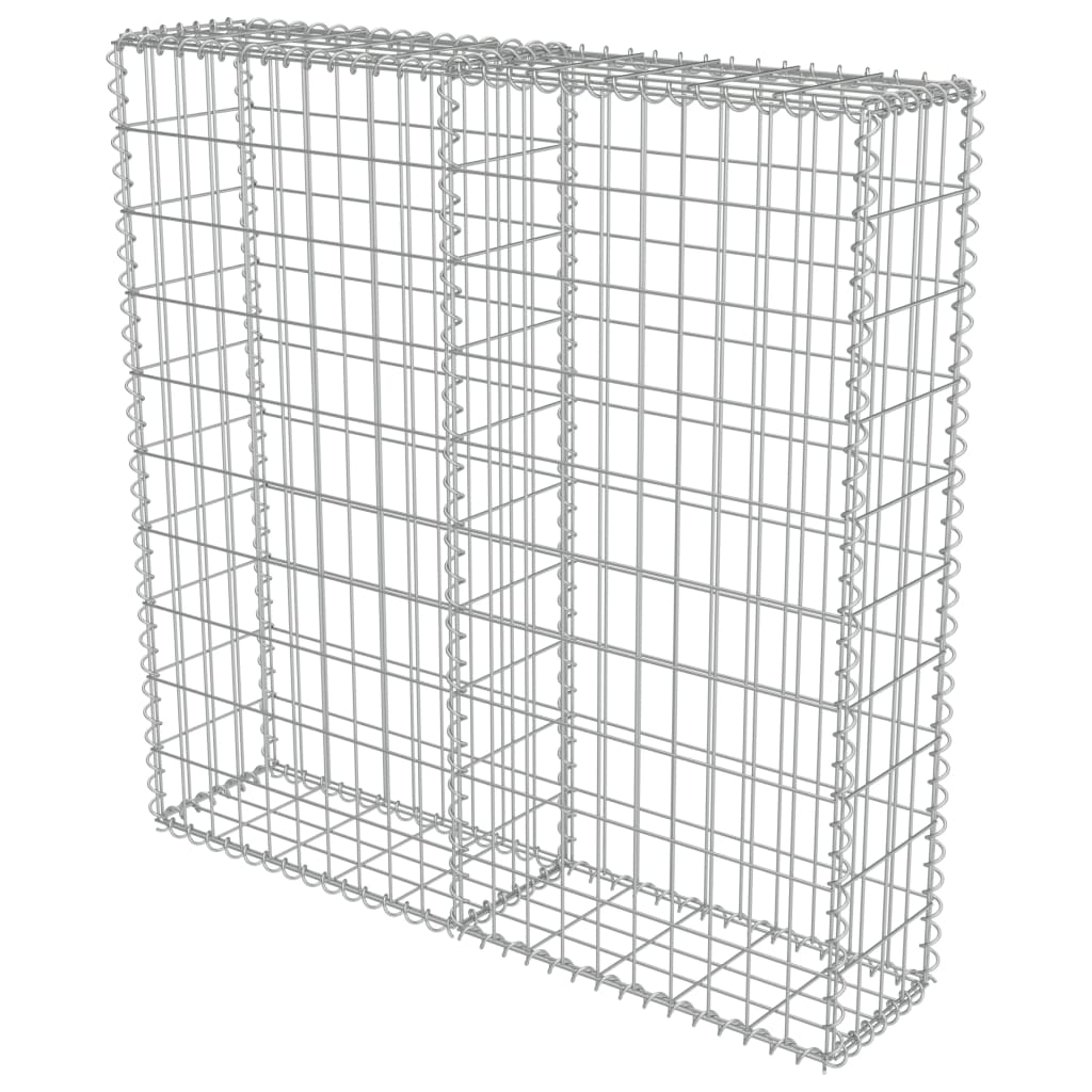 Gard tip gabion, vidaXL, Otel galvanizat, 100 x 20 x 100 cm, Argintiu