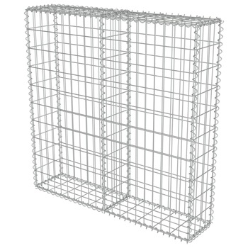 Gard tip gabion, vidaXL, Otel galvanizat, 100 x 20 x 100 cm, Argintiu Gard tip gabion, vidaXL, Otel galvanizat, 100 x 20 x 100 cm, Argintiu
