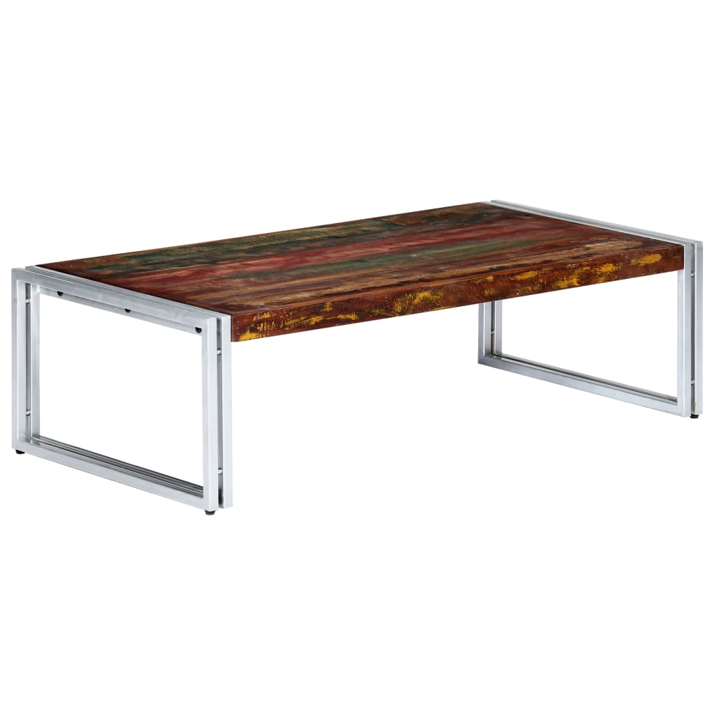 Masuta de cafea, vidaXL, Lemn masiv reciclat, 120 x 60 x 35 cm, Multicolor