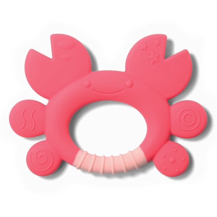Jucarie pentru dentitie BabyOno Crab 936, Roz