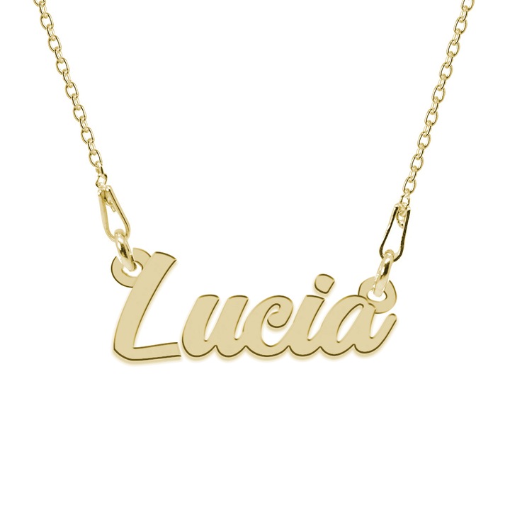 Colier Argint 925, Placat cu Aur 24K, Nume Lucia, 45 cm