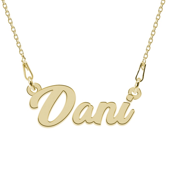 Colier Argint 925, Placat cu Aur 24K, Nume Dani, 45 cm
