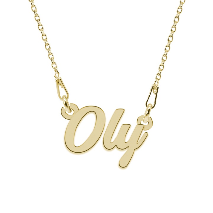 Colier Argint 925, Placat cu Aur 24K, Nume Oly, 45 cm