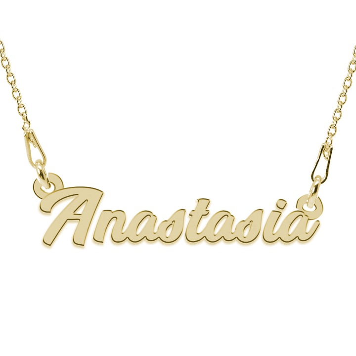 Colier Argint 925, Placat cu Aur 24K, Nume Anastasia, 45 cm