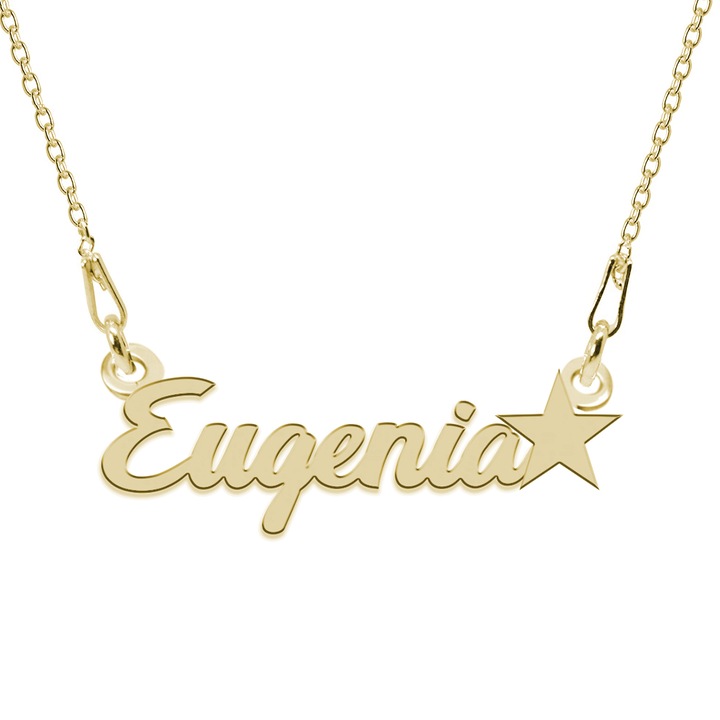 Colier Argint, Steluta, Nume Eugenia, 45 cm
