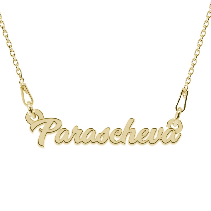 Colier Argint 925, Placat cu Aur 24K, Nume Parascheva, 45 cm