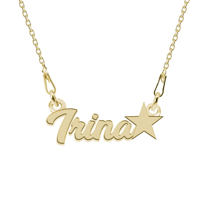 Colier Argint, Steluta, Nume Irina, 45 cm