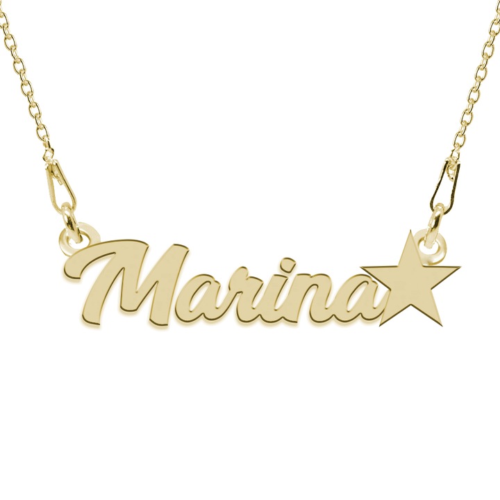 Colier Argint, Steluta, Nume Marina, 45 cm
