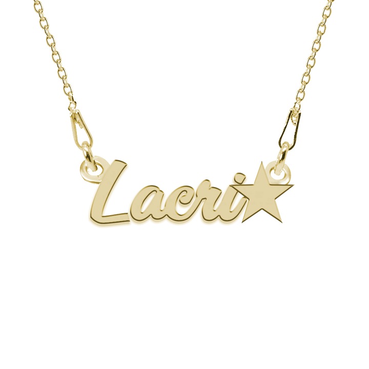 Colier Argint, Steluta, Nume Lacri, 45 cm
