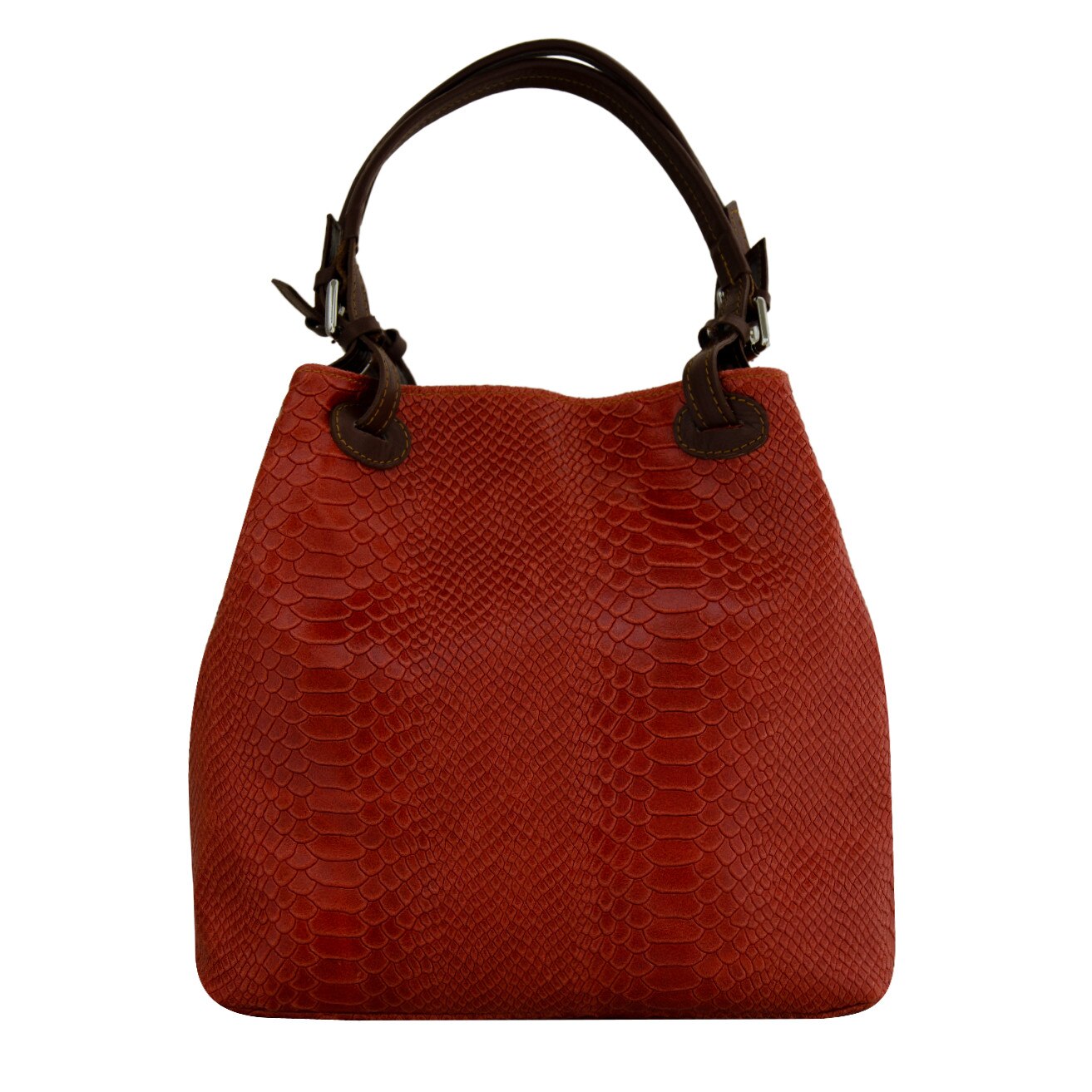 Geanta de dama din piele naturala, Lina 4, rosu